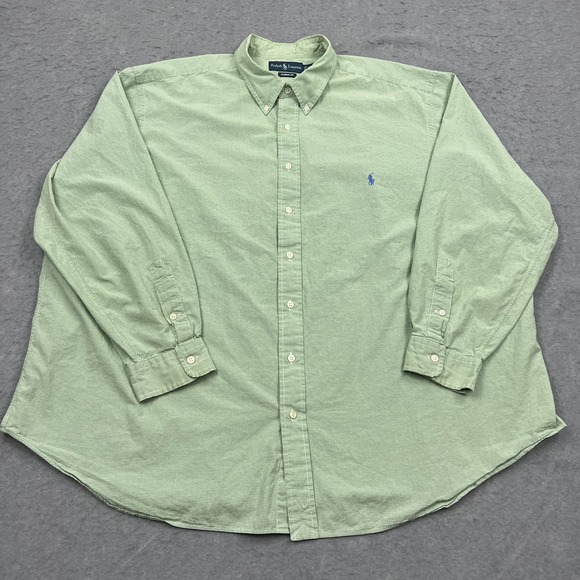 Polo Ralph Lauren Button Up Mens 3XB Big Green Mini Check Pony Preppy Shirt - Picture 4 of 13